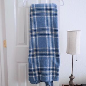 Ralph Lauren tartan Blue and White Plaid Blanket
